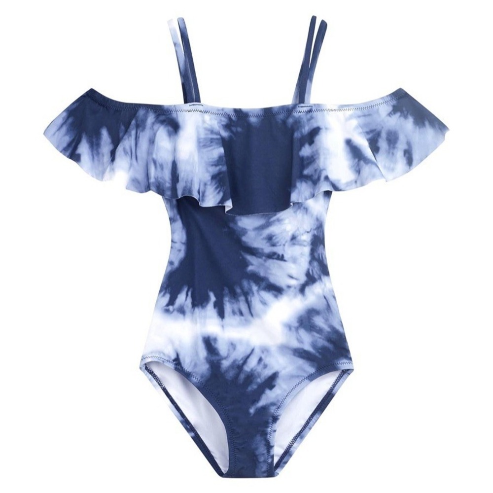 Kanu Surf Girls Peggy UPF 50+ Beach Sport‎ Off Shoulder One Piece Swimsuit Sz 4T